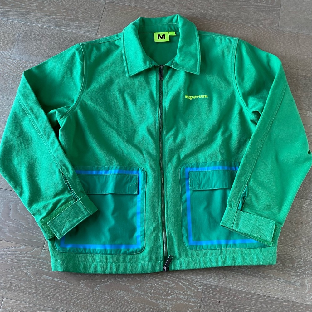 supervsn exploration work jacket juneteenth leimert park 2023 lime greenlatern M